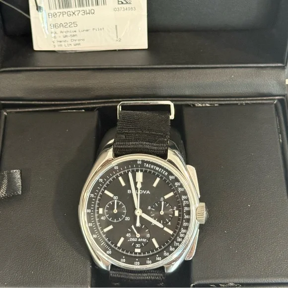 Bulova Silver and Black Chronograph Watch - Picture 2 of 7